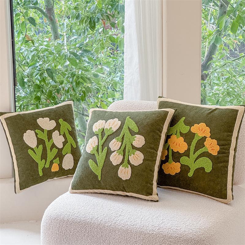 45x45cm Nordic Towel Embroidery Pillowcase Cojines Cotton Living Room Bedroom Headboard Decoration Throw Pillow Cushion Covers