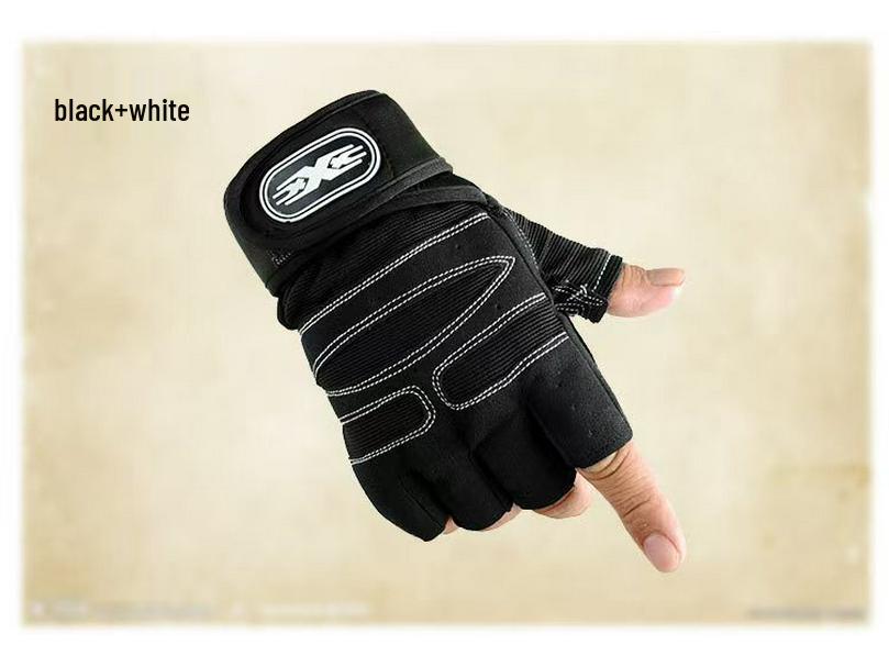 Unisex Non-slip Half Finger Fitness Gloves with Wrist Support for Outdoor Sports