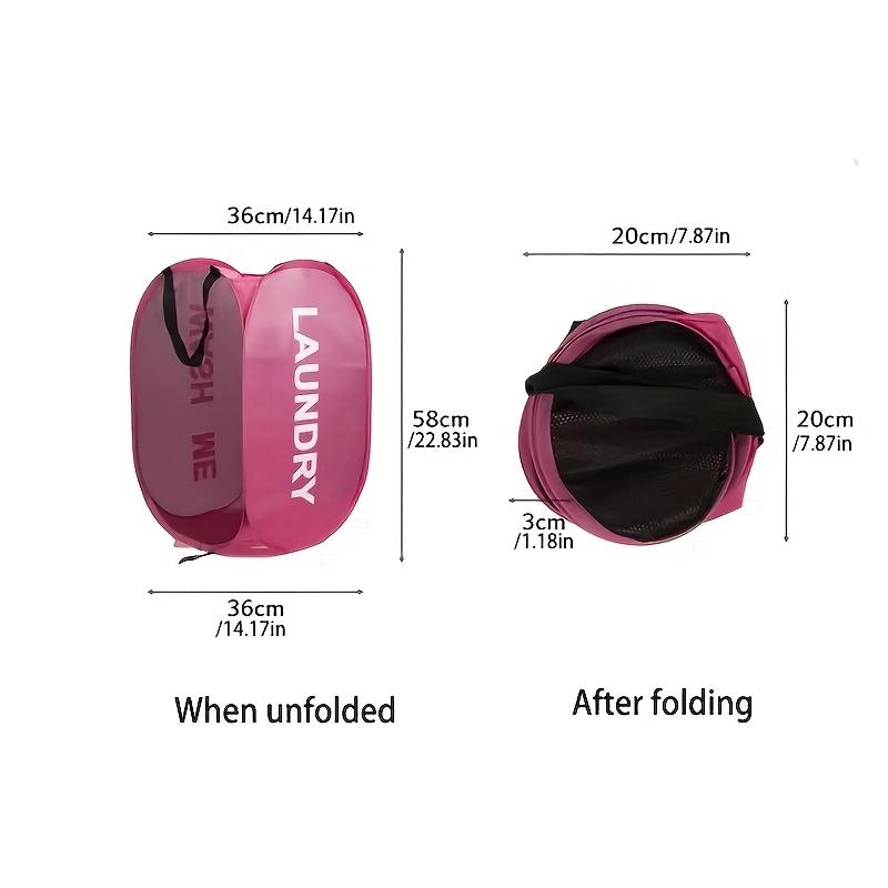Foldable Laundry Basket with Handle - Foldable Mesh Fabric Laundry Basket,  Space Saving, Suitable for bathrooms,Laundry Baskets