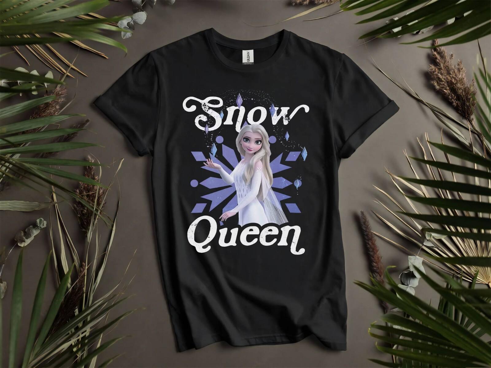 Frozen 2 Elsa Snow Queen Portrait T-Shirt Mens Womens Tees Top T Shirt Mens Womens Tees Top Men Women Unisex Tshirt K458 M