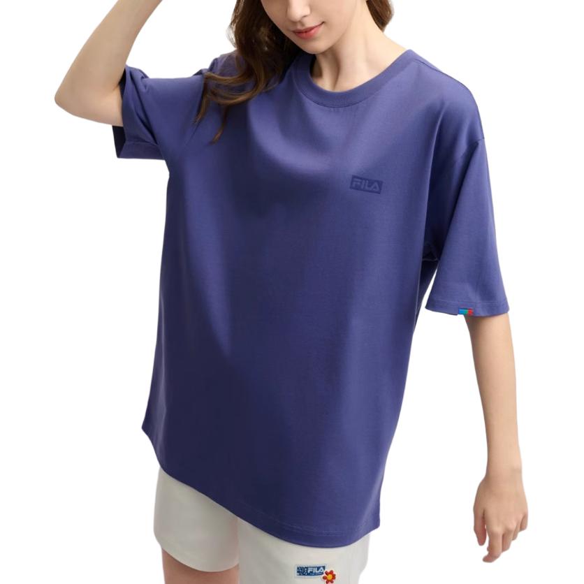 Fila Original Simple Casual Cotton Loose Short Sleeve T-Shirt Men Tops Ledi-Blue F51M529109F-BU