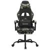 Gaming Chair with Footrest Swivel Black Camouflage PU Leather