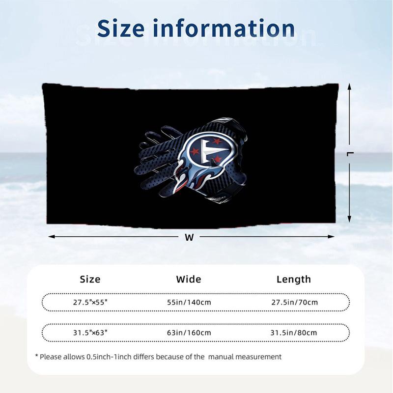 Tennessee Titans (5) Theme Beach Towel Sand Resistant Soft And Comfortable Suitable For The Pool Camping Yoga And Diving A Travel