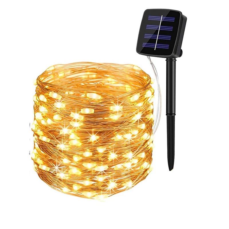 

42m/32m/22m/12m/7m LED Solar Light String Outdoor Waterproof 8 Modes DIY Fairy Garland Lamp Garden Yard Wedding Decoration Light 7m 50leds теплый белый