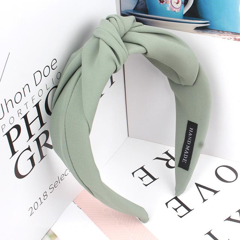 Νέες κορδέλες κεφαλής με κόμπους μόδας για γυναίκες μονόχρωμες κοριτσίστικες υφασμάτινες κορδέλες φαρδιές λωρίδες μαλλιών Αξεσουάρ μαλλιών με κρίκο για τα μαλλιά
