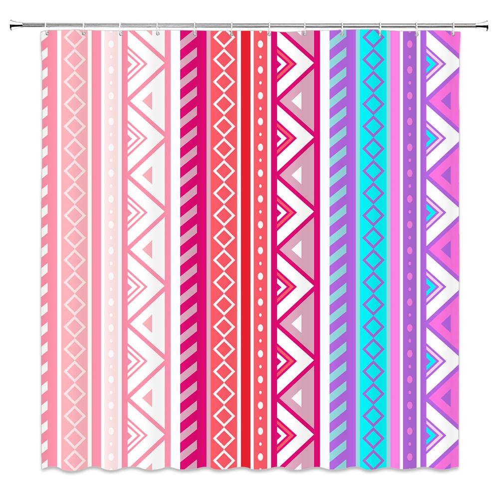 Indian Mandala Shower Curtain Flower Printed Geometric Bohemian Bathroom Curtains Shower Wall Hanging Geometric Shower Curtains