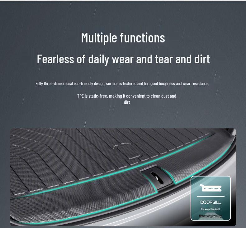 Compatible with 25 NIO ES6 models: TPE trunk mat, tailgate mat, door sill mat, and trunk cover.