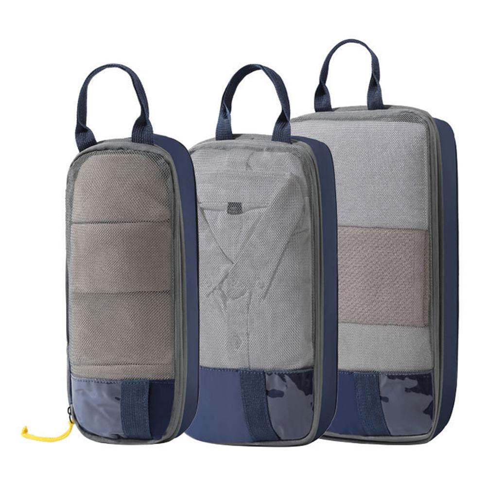 LXSN-000680 3PCS Travel Clothing Compression Packing Pouch Oxford Cloth Storage Bag