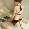 Womens Lingerie See Through Maid Cosplay Eyelash Sleepwear Sexy Bandage Hollow Erotic Lace Costumes