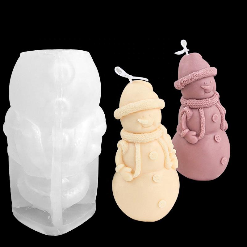 Christmas Elk Snowman Bell Silicone Mold for DIY Candle Gypsum Pendant for Christmas Decorative Candles & Fragrance Accessories