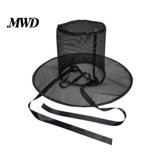 Fusion Style Magic Hat Vintage Korean Gat Hat, Black Mesh Wide Brim Joseon Dynasty Halloween Performance Scholar with Neck Strap, Cosplay Costume чёрный