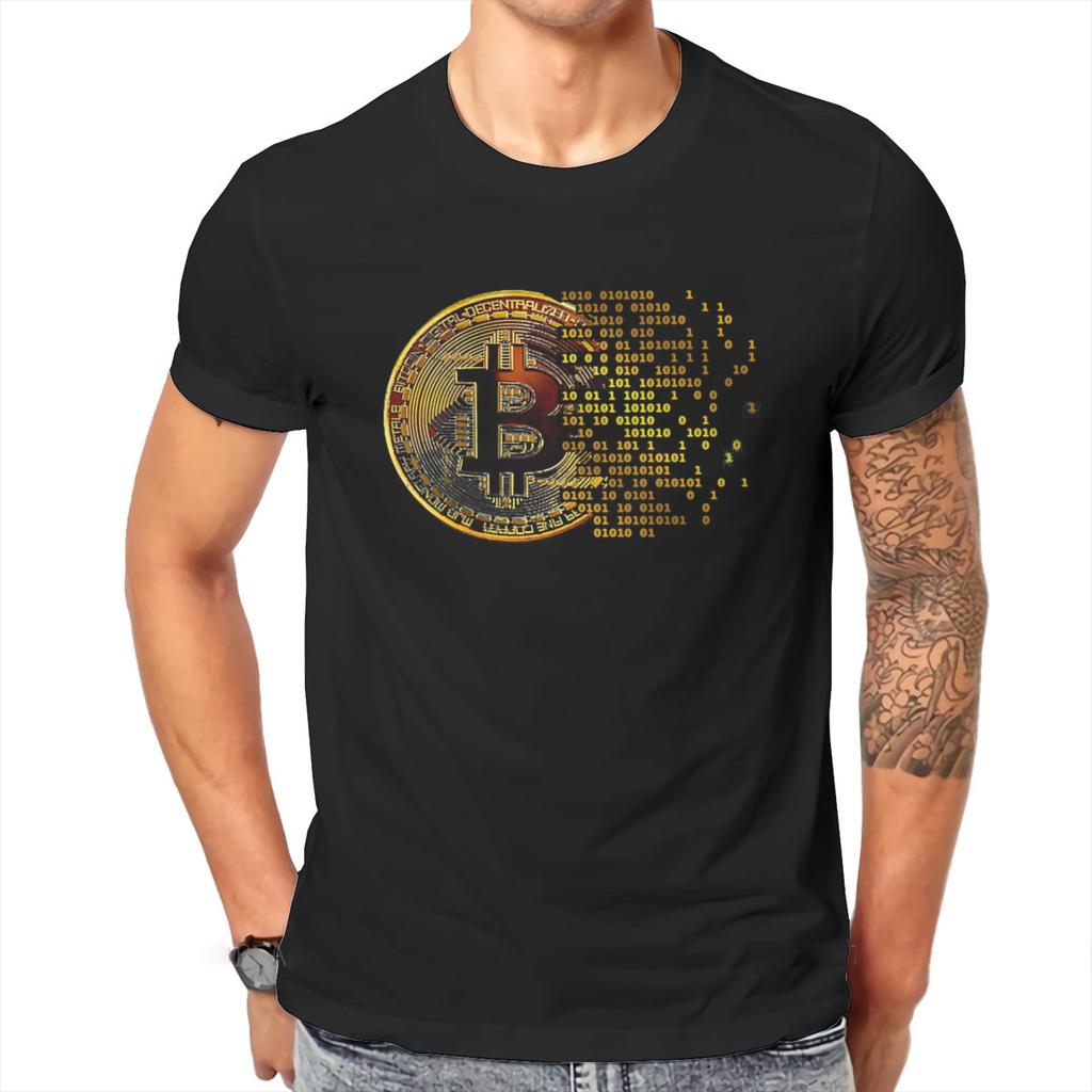 Crypto Cryptocurrency I Love Bitcoin Art Tričko Klasická grafika Unisex trička Topy Volné bavlněné tričko s výstřihem