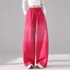 Pantalones de chándal para mujer con plátano y strass degradado - Cintura elástica Otoño/Invierno Pantalones casuales de pierna ancha