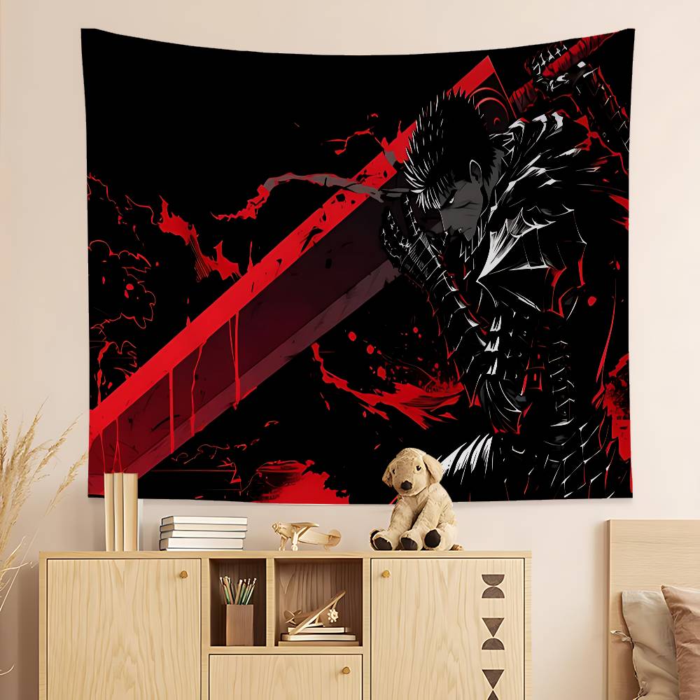 Berserk Guts Caldo Anime Colorato Arazzo da Appendere al Muro Boemo Arazzi Murali Mandala Decorazione Artistica Murale