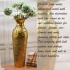 Iron Decorative Flower Vase - 17 Inches, Handcrafted Gold Finish with Floral Design, Perfect for Home Décor,