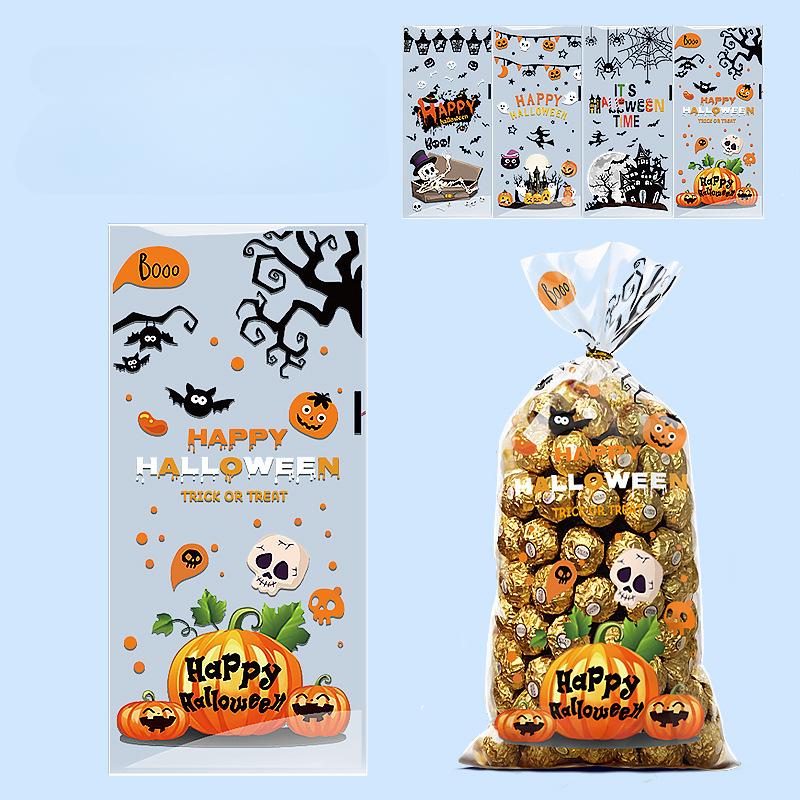 New Styles, Halloween, Candy Bags, Opp, Festival Party Gift Bag, Snack Packaging, Glass Paper, Flat Mouth