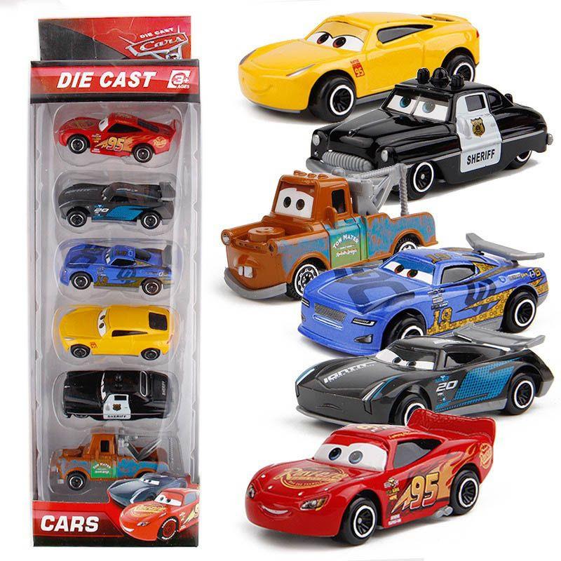 Disney Pixar Cars Lightning Mcqueen Racer Model Car Kids Toy Collection Set 6pcs Classic Cars