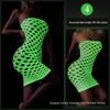 Linlinting Plus Size Glow-in-the-Dark Fishnet Bodystocking with Luminous Bandeau and Socks