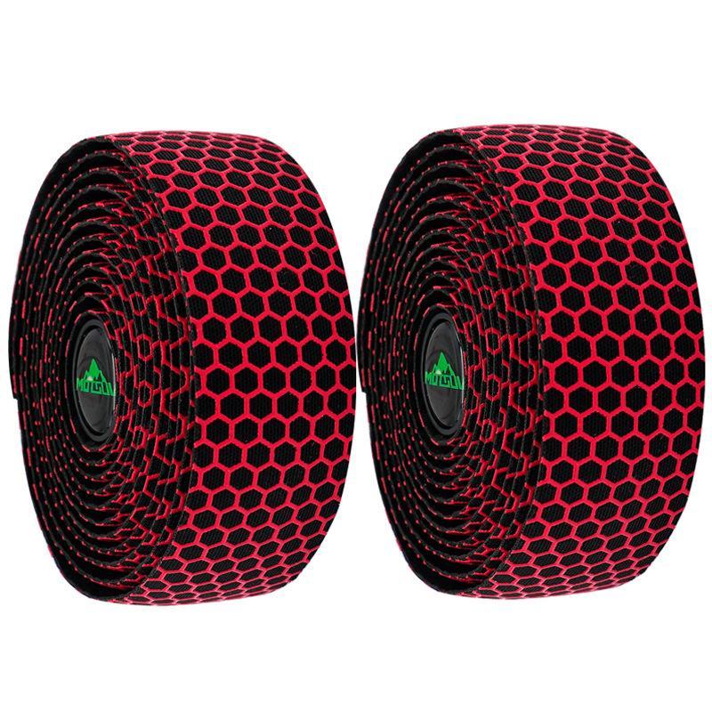 2 Rolls Bike Handlebar Tape Honeycomb Texture Non Slip Breathable Shock Absorbing For Road Mountain Cycling Rides