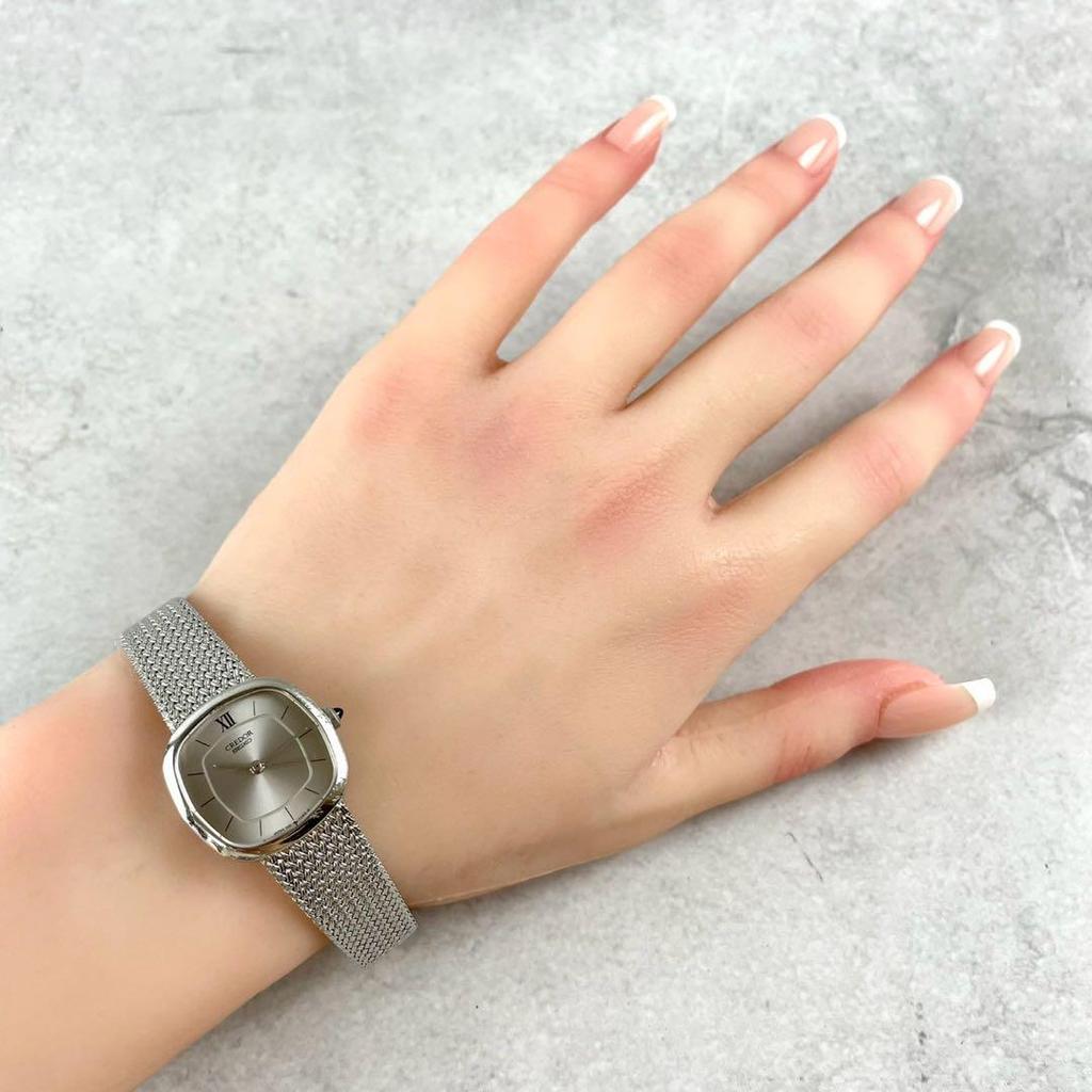 [USED] Working/Extreme Seiko Credor Quartz Watch with Silver Dial