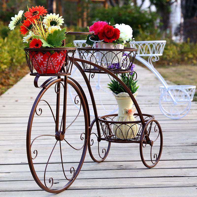 European-Style Multi-Layer Indoor Bicycle Flower Rack for Plants and Indoor Use