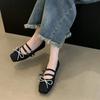Exquisite Bowtie Women Sandals Fashion One Strap Summer Shoes Luxury Designer Flats 2024 New Chaussures Simple Round Toe Sapato