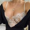 Reggiseno push up francese ultrasottile con ferretto, pizzo sexy, ricamo vintage, biancheria intima da donna, bella lingerie con base posteriore