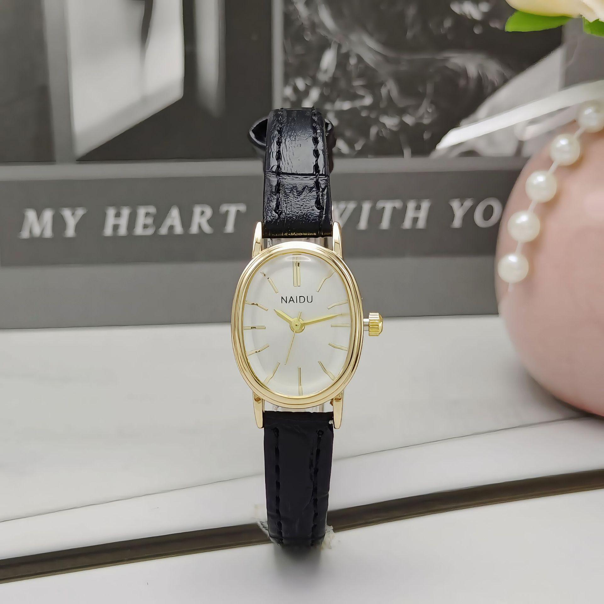 

Oval Women s Leather Strap Quartz Watch – Elegant and Stylish Design