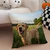 Labrador Retriever Cushion Cover Linen Pillow Case Soft Breathable Protective Couch Room Decoration