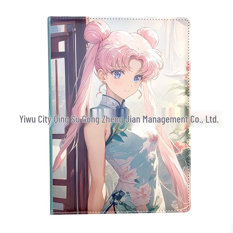 B5 Cheongsam Anime Girl Notepad: Colorful Leather Hardcover Diary A-234