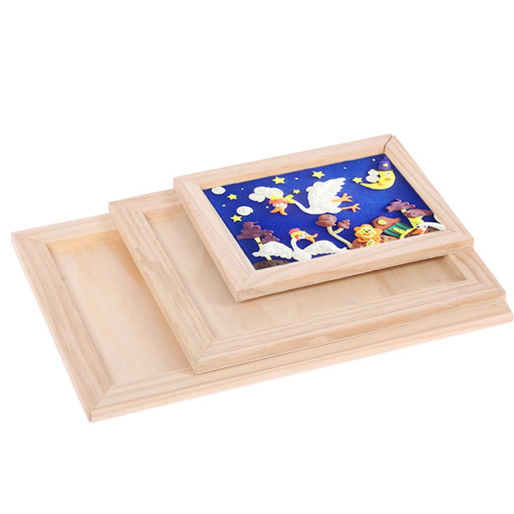 2Pcs Blank Wooden Painting Frame Set Mini Art Canvas Easel for DIY Crafts Kids Adults Beginners Home Wedding Party Decoration