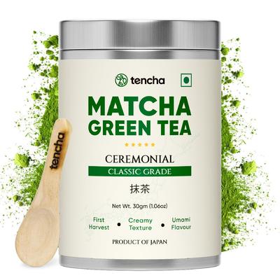 Tencha - Ceremonial Matcha Tea | 100% Pure Super Premium Grade | Japanese Matcha Green Tea Powder | Free Spoon | Vegan | Tested For Radiati
