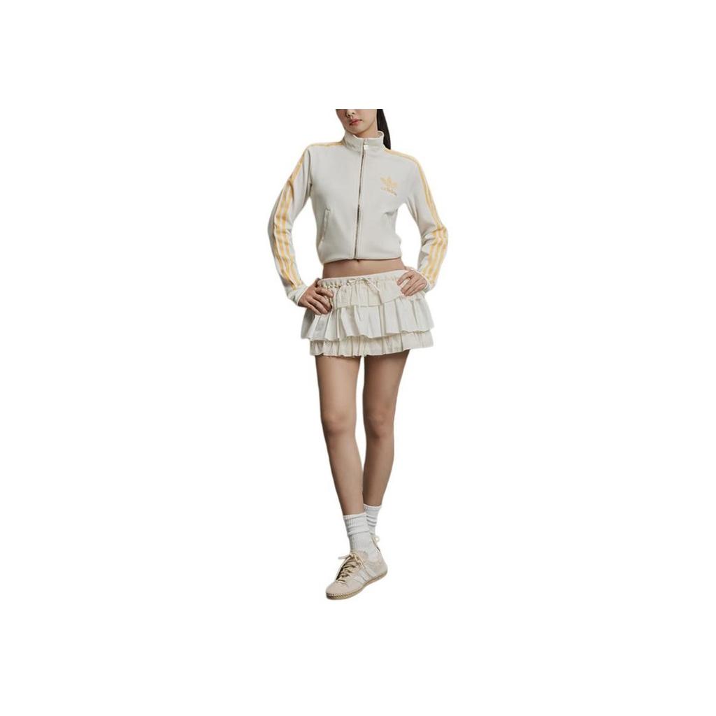 Adidas Originals Premium Original Track Jacket With Logo Embroidery Stripes Comfortable Soft Sports Jacket Women Jackets Han-Jade-White JZ4337