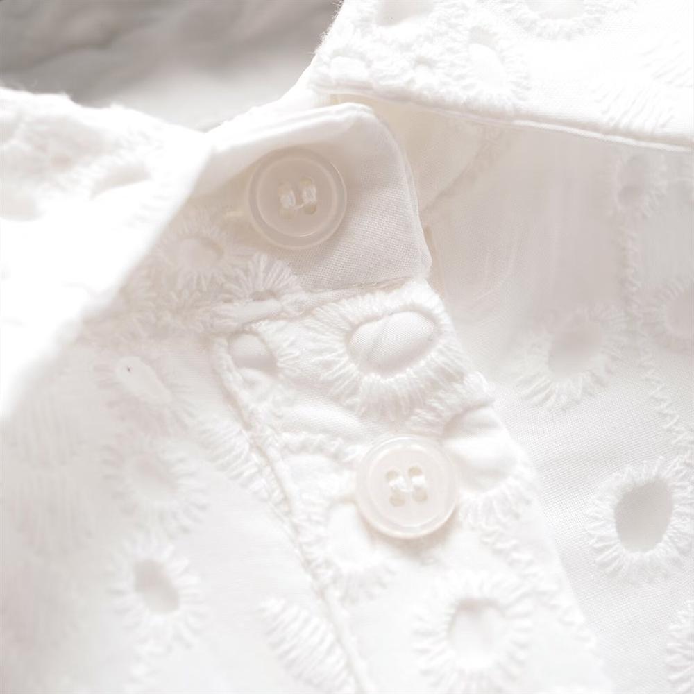 Spring/Summer 2025 Women's Embroidered Shirt Dress with Belt and Turn-Down Collar