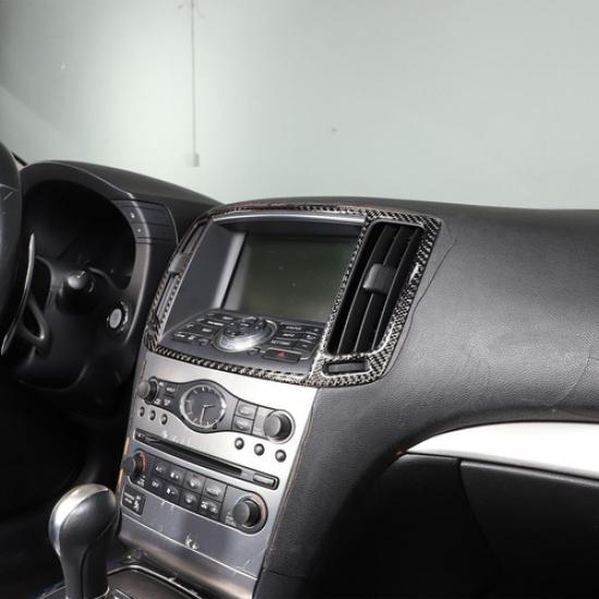 For Infiniti G37 Sedan Carbon Fiber Interior Center Air Vent Outlet Trim Sticker