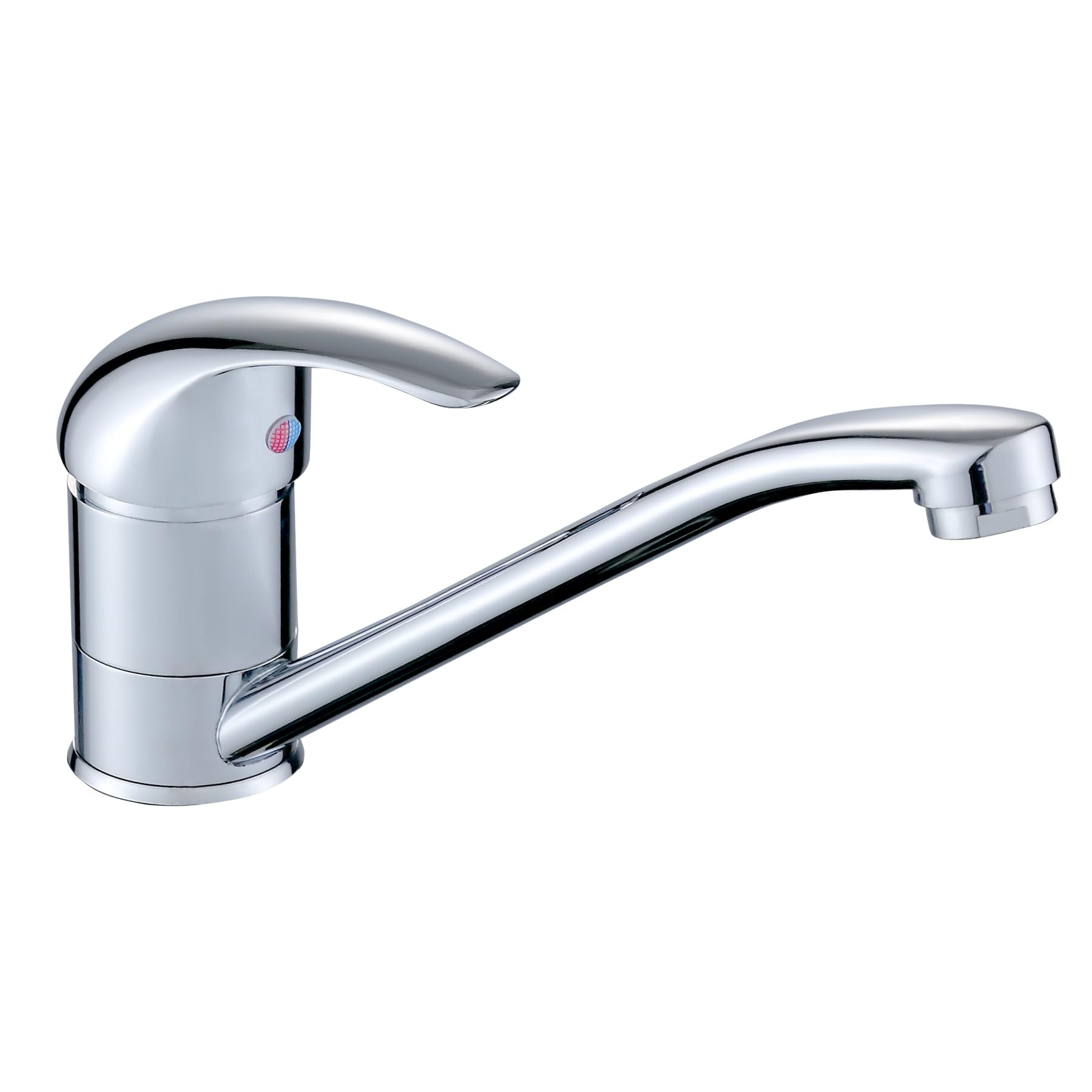 

Jeonestan Kitchen Mixer Deck Single Single with Silver Plated Surface Tap, Mounted, Hole, Lever, 360-Degree Rotation, Brass, Hose,