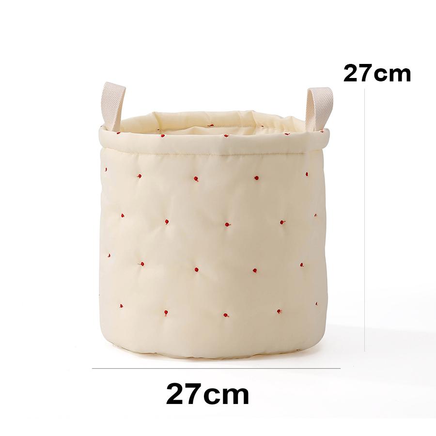 Gesteppter Babyartikel Aufbewahrungseimer Windeltaschen Spielzeug Kleidungskorb Große Kapazität Runder Windelstapler Windelaufbewahrungskorb