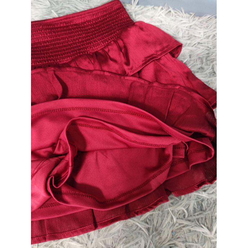 Foreign Trade Order As Elastic High Waist Summer Refreshing Gyaru Small Shorts Frill Hot Pants Design Culottes