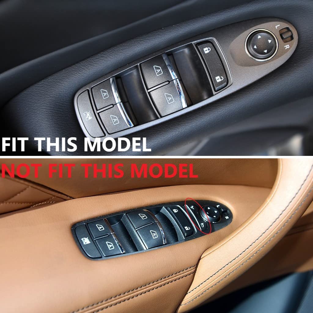 Carbon Fiber Door Window Lift Switch Panel Cover Trim Accessories for Infiniti Q50 2014-2020