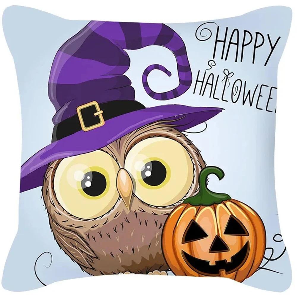 Halloween Decoration Cushion Pumpkin Cat Ghost Pillow Sleeve Is Suitable for Home Living Room Sofa Room Decoration