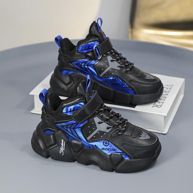 2025 New Boys Sneakers Lightweight Shock Absorption Velcro Youth Warm Two Cotton Shoes Winter Boys Shoes