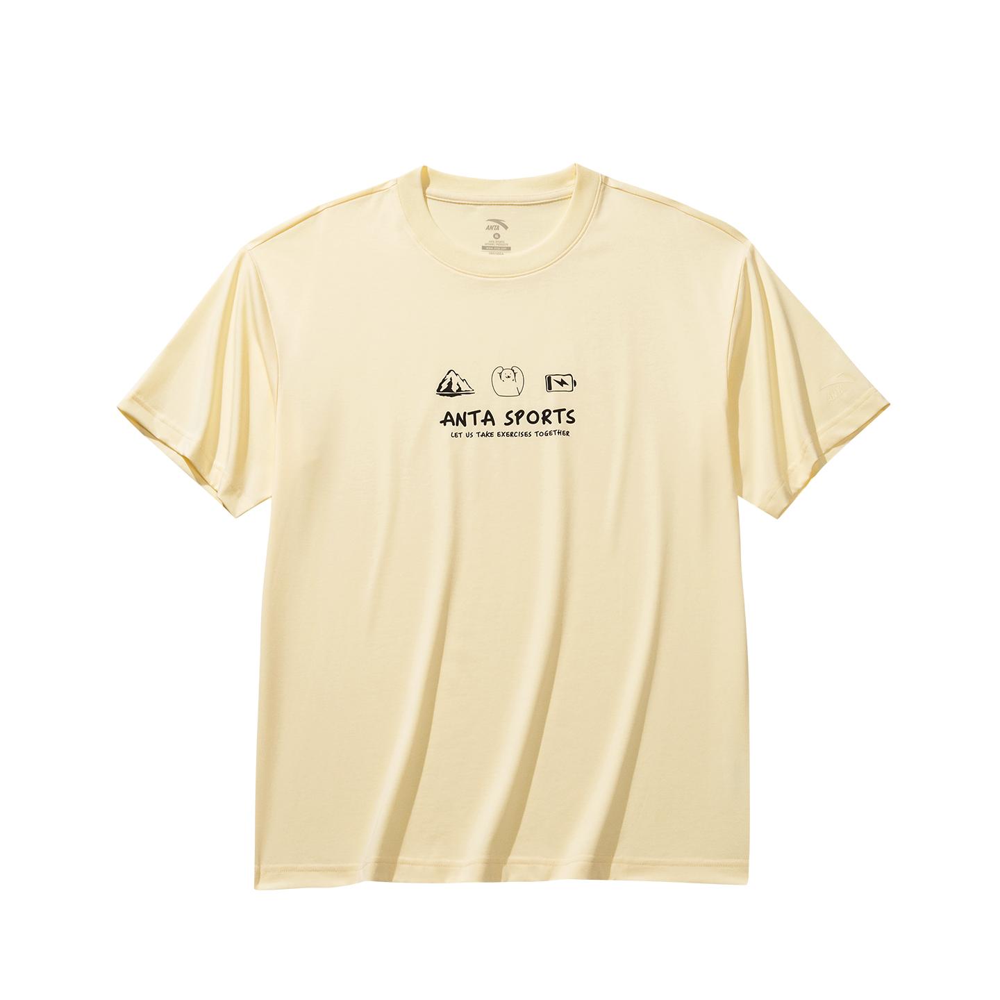

Anta Loose Fit Short Sleeve Knitted T-Shirt Summer 2026 Unisex tops Banana-Yellow 972628102-5 L
