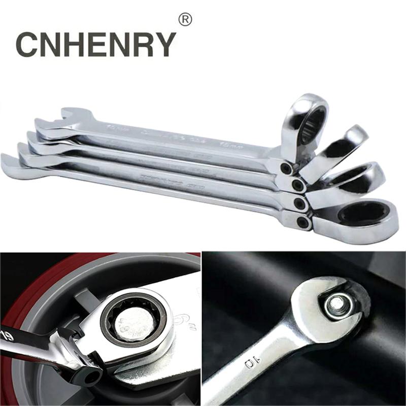 16 Mm Flexible Head Ratchet Wrench Key Ratchet Spanner Chromed Wrench Universal Key Hand Tools for Car Repair Tools