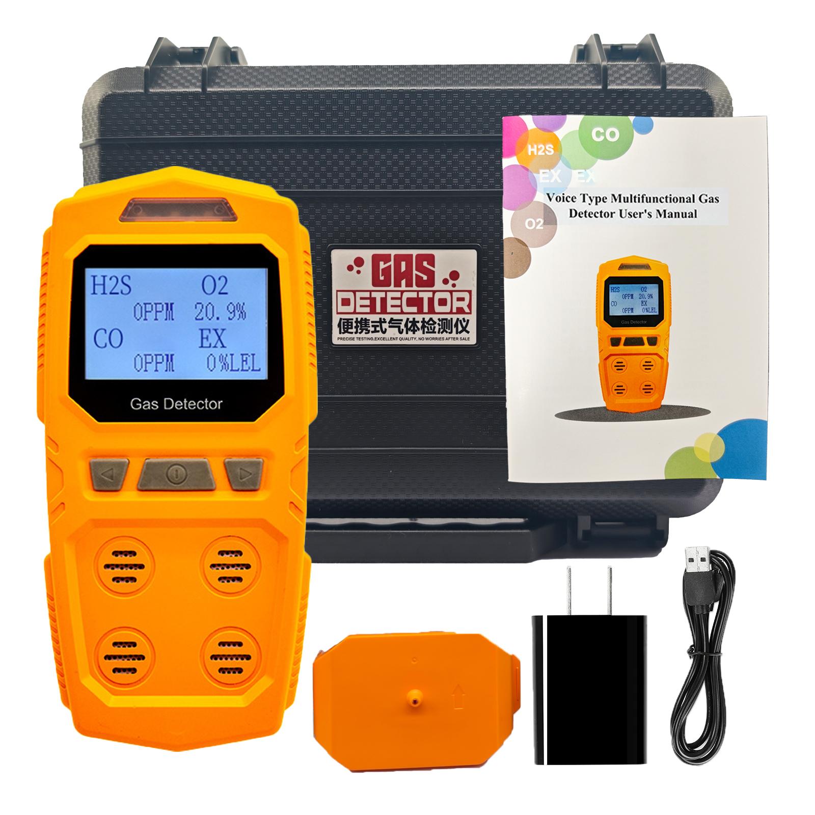 

НОВИЙ Газовий детектор високої точності 4-в-1 - Вимірювач горючих та токсичних небезпечних газів Аналізатор O2 CO H2S Портативний ручний акумуляторний