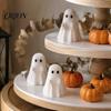 Mini Ghost Figures for Party Favors 3Pcs Figurines Halloween Decorations, Resin Middle Finger And Spooky Table Decorations Heart Ornaments Tiered