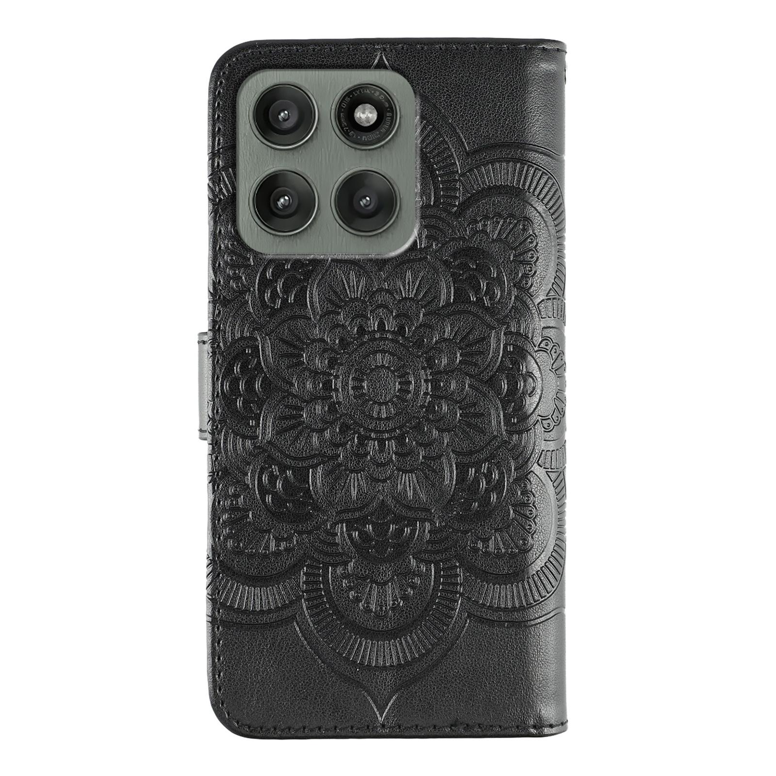 

For Motorola Edge 60 Pro 5G Case PU Leather Mandala Imprinted Design Wallet Phone Cover Green