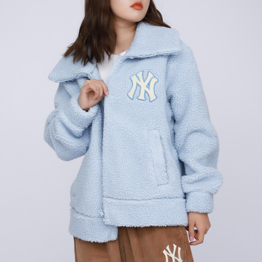 New MLB Dumble Velvet Jackets Unisex Haze Blue 3AJPF0316-50BLL