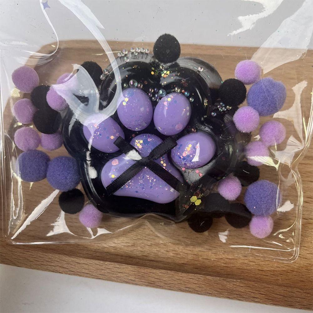 Slow Rebound Cat Paw Squeeze Toy Kneading Cat Paw Pinch Toy Cartoon Fidget Toy Kids Tricky Doll