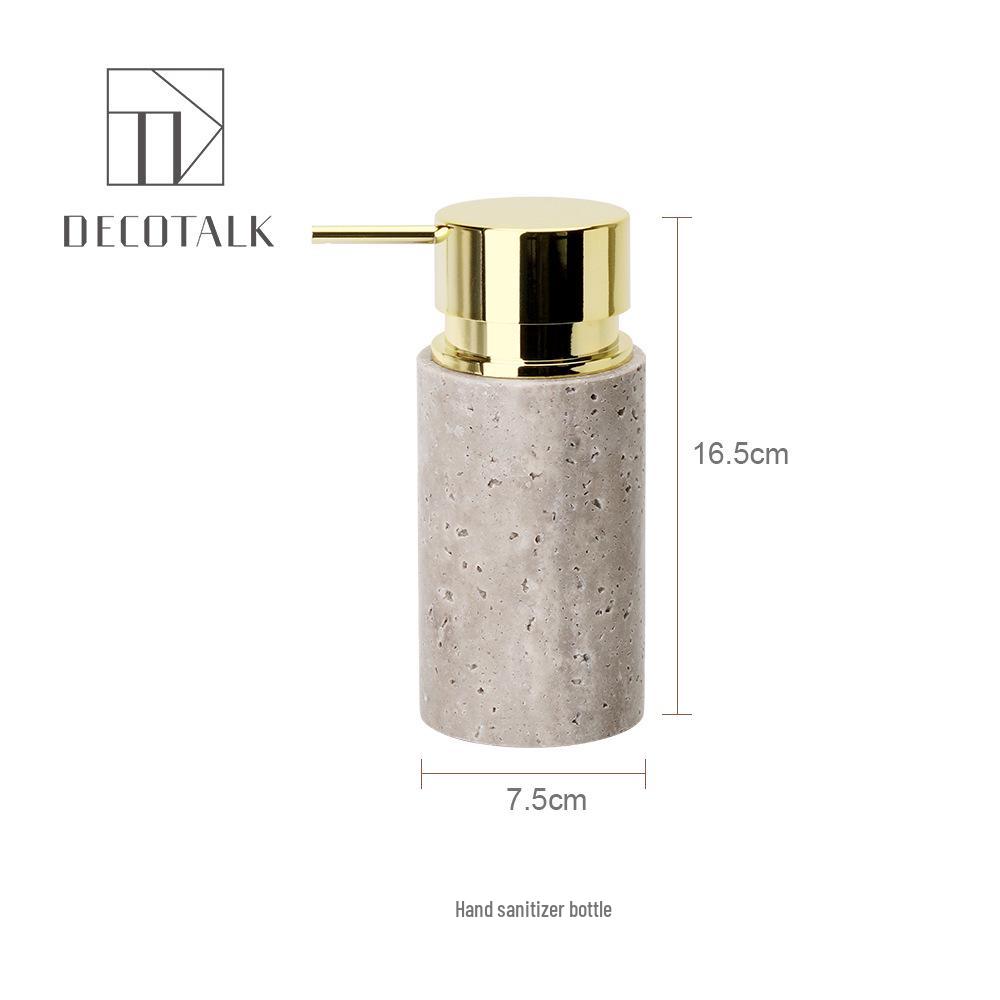 Set da Bagno Travertino Grigio Argento Wabi-Sabi: Vassoio e Decorazione per Lavabo.