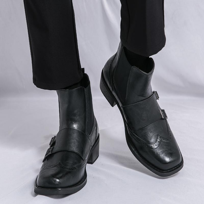 Classic Retro Style Men Leather Boots Anti-slip Wearable High-quality Soles Business Boots Men Outdoor Comfortable Driving Boots